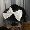 Зимняя теплая женская шляпа-федора из 100% шерсти, подиумная модель с ветровыми полями, с белым бантом и лентой для отдыха, женская теплая уличная шапка