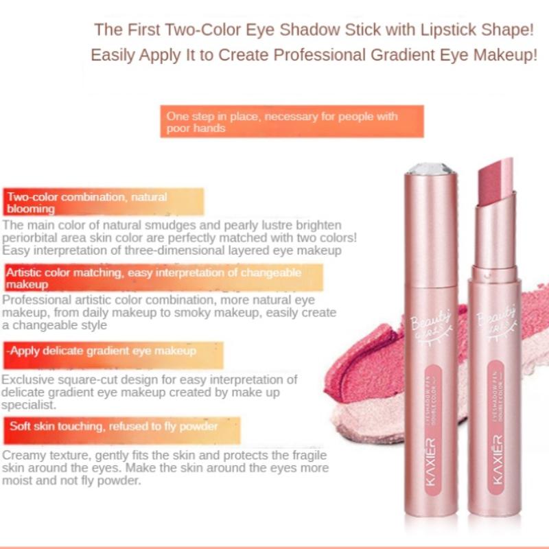Высококачественные двухцветные градиентные тени для век, матовые тени для век, водостойкие двухцветные мерцающие косметические средства, инструмент для макияжа