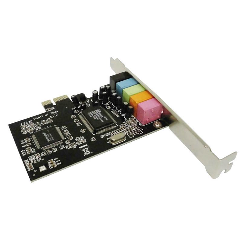 4.1 Звуковая карта PCI-E 4-канальная Стерео Панель PCI-Express X1 Аудиоадаптер для Настольного ПК Компьютера Преобразователь Громкости Звуковых Эффектов