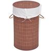 VidaXL Round Laundry Basket Bamboo Brown