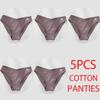 FINETOO 5Pcs/Set Women Cotton Panties Female Underwear Solid Color Underpants Sexy Lingerie Knickers for Woman Briefs Intimates