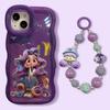 Purple Hair Girl Chain Suitable for Apple 16promax Mobile Phone Case 15 Cute Cartoon 14 Double Bracket 13 Soft Silicone
