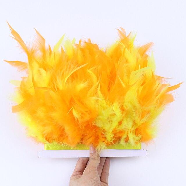 Необычная лента с бахромой из турецких перьев, 1 метр, ширина 10-15 см, окрашенные перья для праздничного костюма, украшения платья, аксессуары для рукоделия