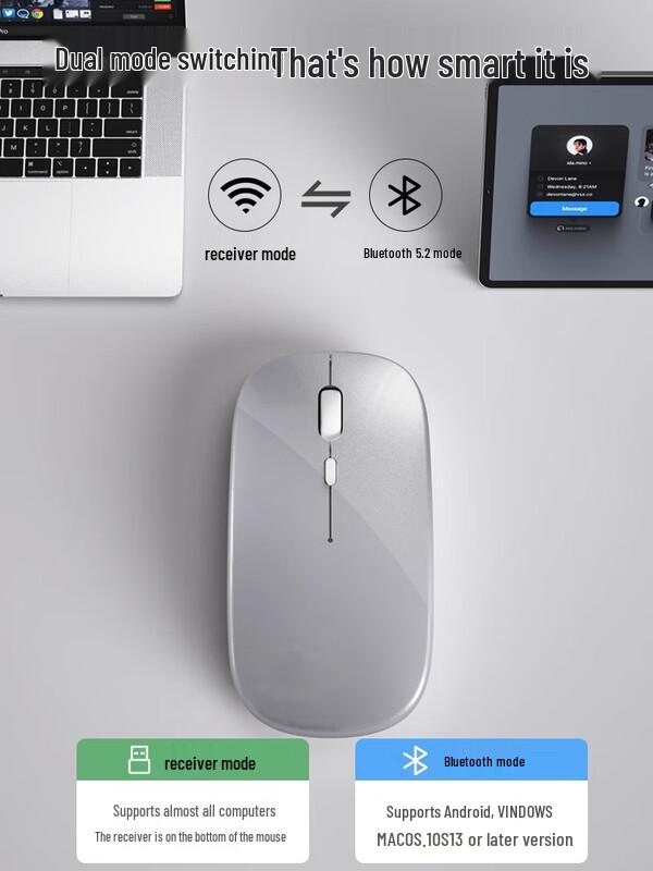 Youshi Wireless Bluetooth Silent Rechargeable Office Mouse