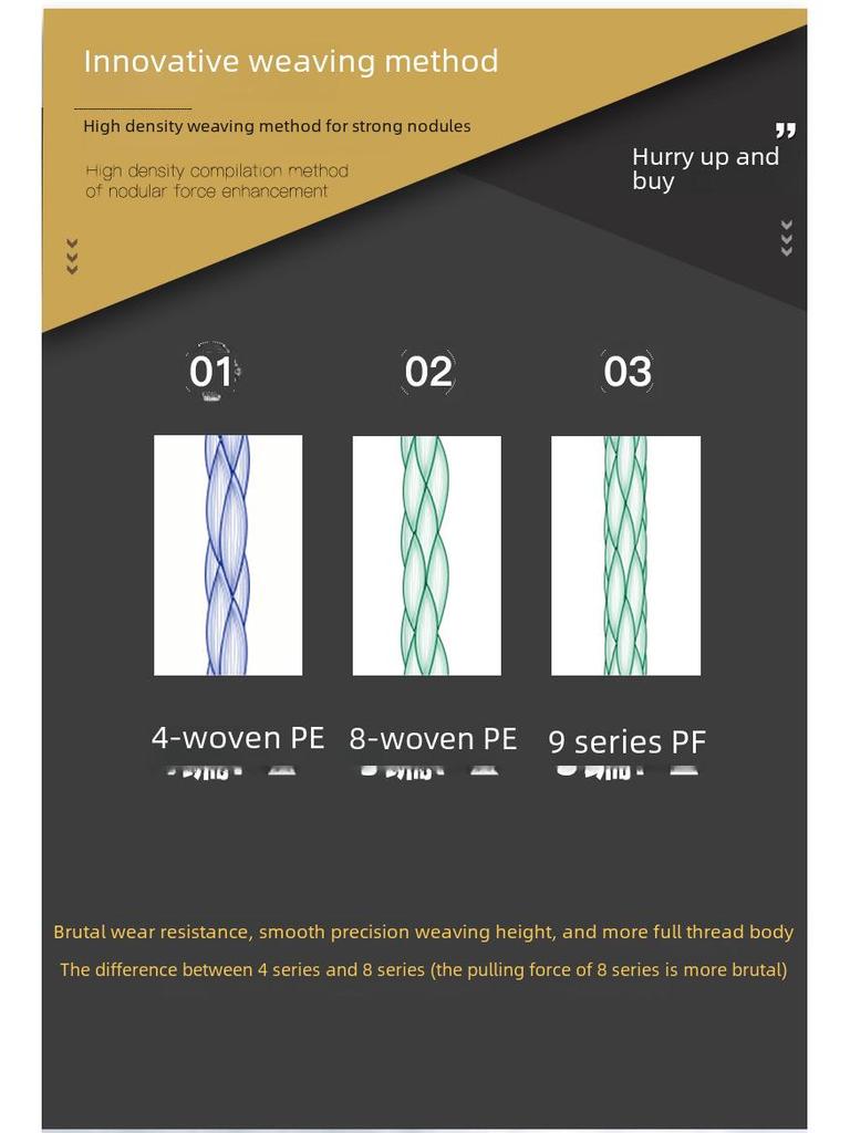 Yudeli PE Fishing Line - 300 Meters, 4 Braided, Powerful, Anti-Bite