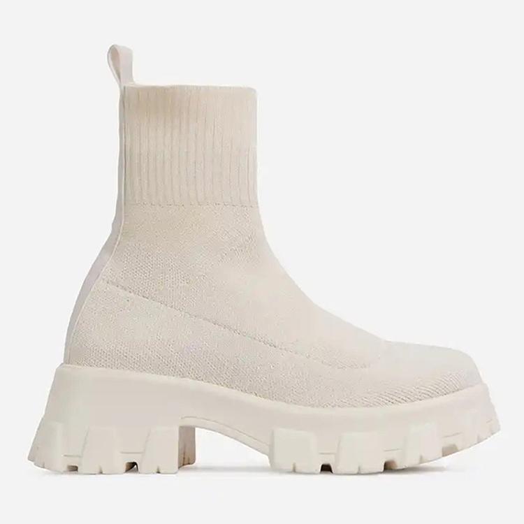 Модные женские сапоги, тренд 2024 года, сапоги на платформе с каблуками, осенне-зимние сапоги для женщин, обувь на платформе, белые ботильоны для женщин