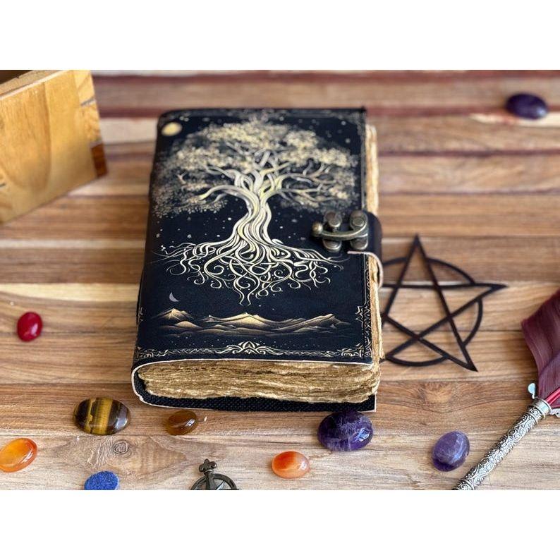 New Leather Journal Tree of Life - Leather Notebooks For Women - Beautiful Journal For Sketches Book Book Blank Spell Book