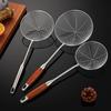 Stainless Steel Large Colander Wooden Handle High Quality Mesh Strainer Heat Resistant Anti Scalding Fried Sieve Spoon6