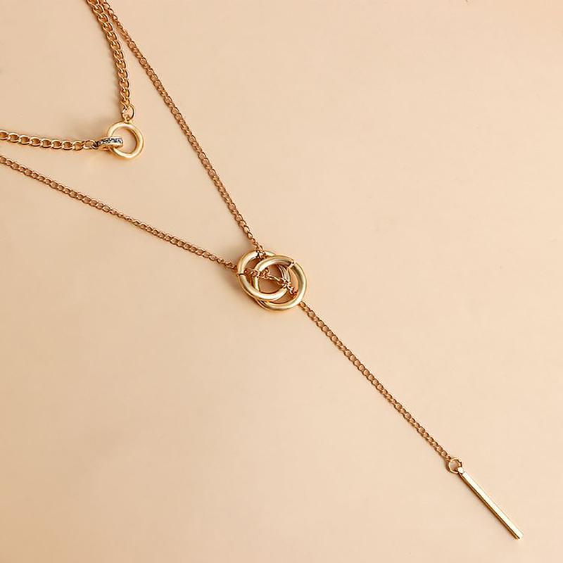 Винтажное двойное круглое многослойное ожерелье с подвесками, женские украшения, многослойные аксессуары для девочек, подарки, подвеска в богемном стиле