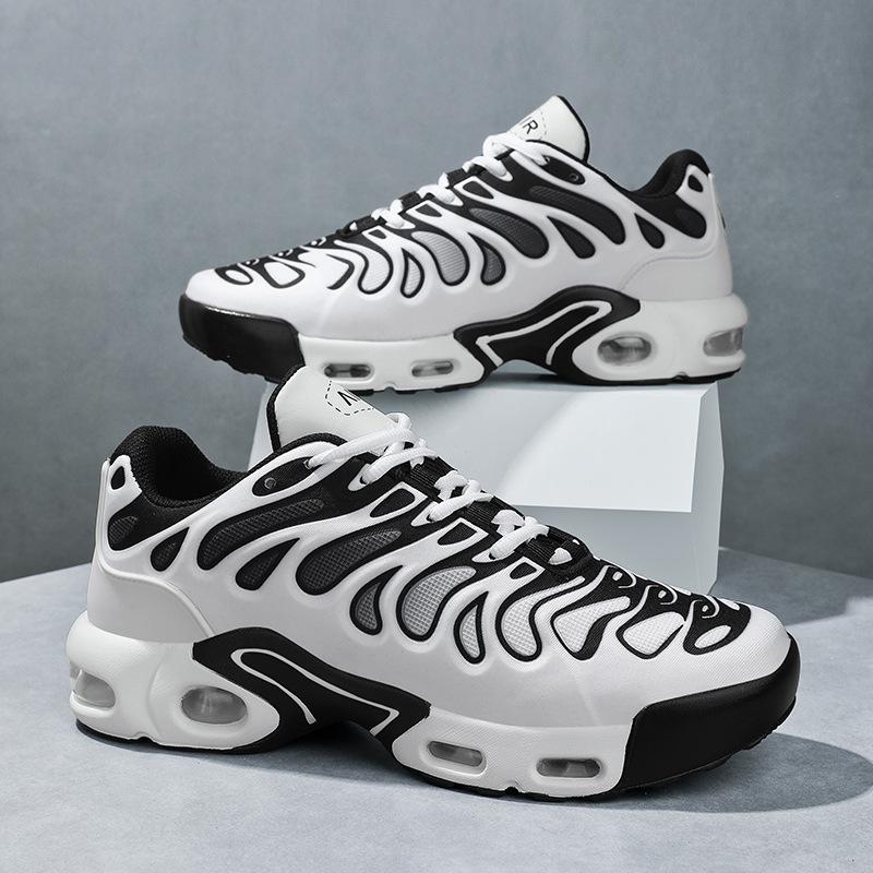 Thick-soled Large-size Sports and Leisure Men's Shoes Fly-woven Air Cushion Travel Shoes Running Shoes Men's Mesh Couple Shoes