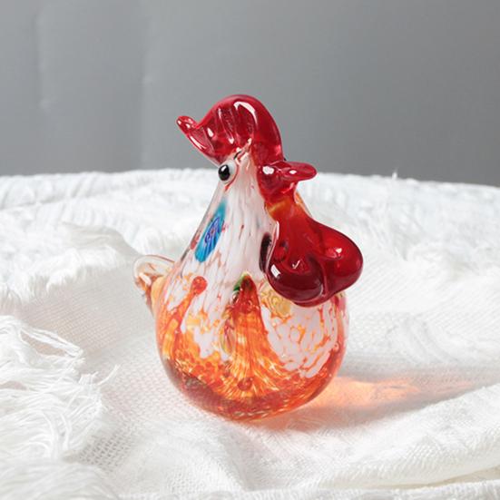 Ручная работа, фигурка петуха с цветной глазурью, статуэтка курицы в деревенском стиле, реалистичная скульптура животного, украшение для полки, рабочего стола в доме и офисе