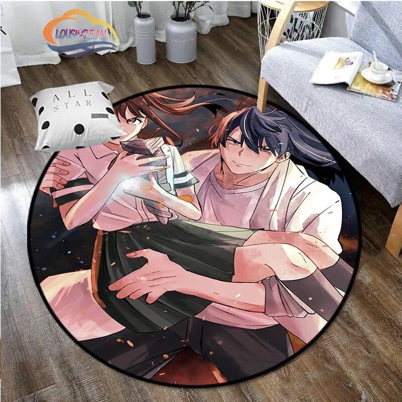 Круглый ковер с рисунком аниме Suzume, декоративный круглый коврик с 3D принтом для детей или девочек, коврик для спальни, гостиной
