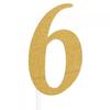 Number 6 Glitter Cake Topper