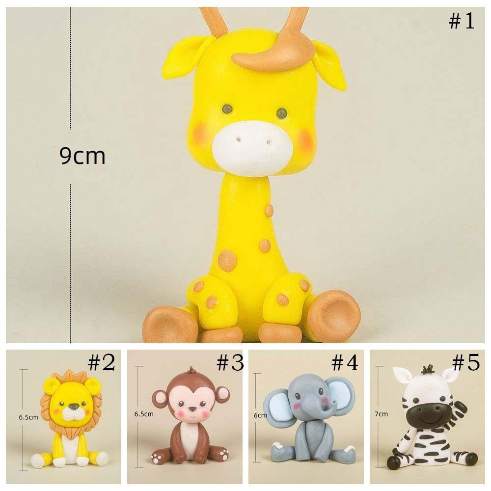 Cute Lion Monkey Cake Topper Elephant Giraffe Cake Decoration  Birthday Party Supplies