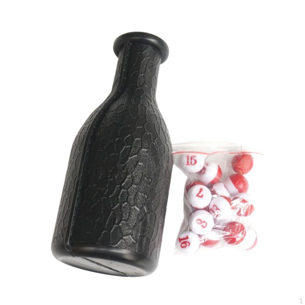 Billiard Bottle with Counting Balls, Portable Pool Dice Box for Games
