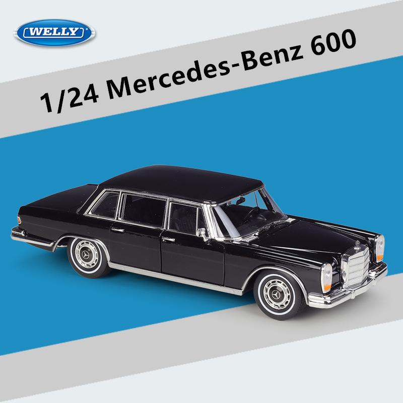 CUVJF1 WELLY 1:24 Mercedes-Benz 600 Alloy Car Model Diecasts Metal Classic Retro Old Car Model Simulation Collection Childrens Toy Gift
