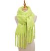 European and American Style Women's Solid Color Shawl Autumn Winter Long Tassel Scarf Thicken Warm Pashmina