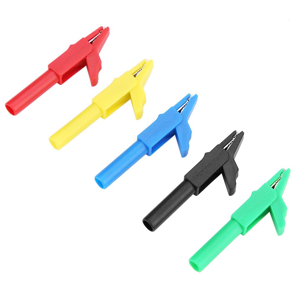 P2007 5Pcs Fully Insulated Plug In Alligator Clips 15A 300V for 4mm Banana Plug