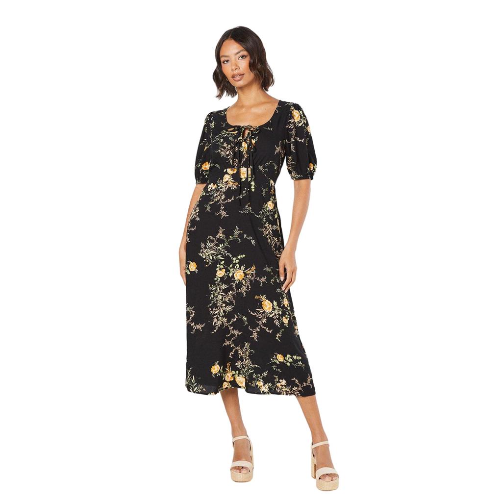 Dorothy Perkins Womens/Ladies Floral Double Tie Front Midi Dress