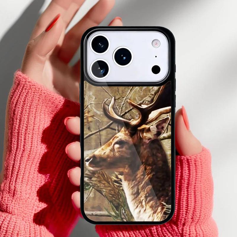Камуфляжный чехол для телефона с оленем для iPhone 17 16 15 14 13 Pro Max Задняя крышка для 12 11 Pro Coque