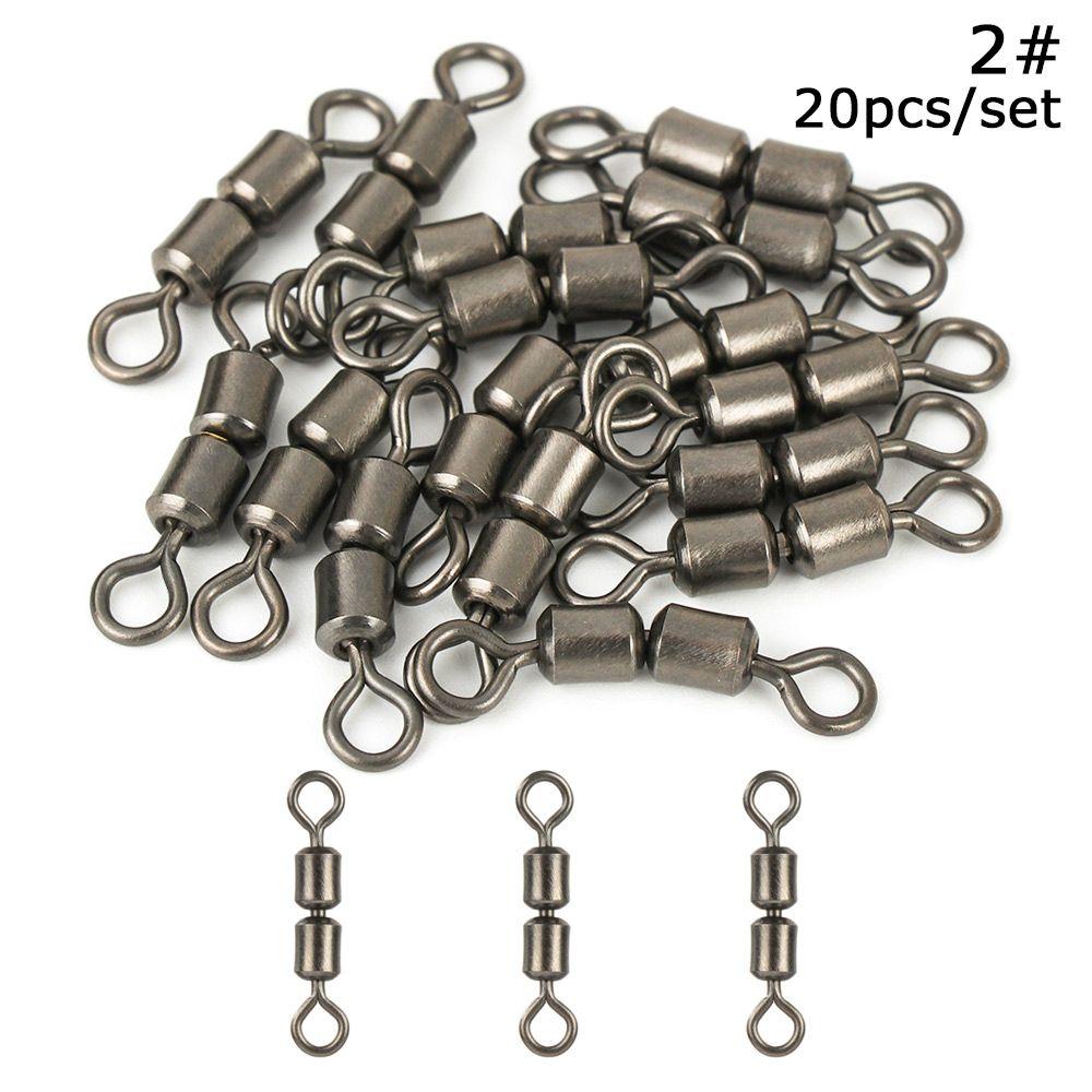 Steel 2# 4# 6# 8# 10# Bearing Barrel Double Rolling Heavy Duty Ball Fishing Swivel Connector