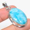 Natural Republic Larimar Gemstone 925 Solid Sterling Silver Gift Pendant 2" a6M90