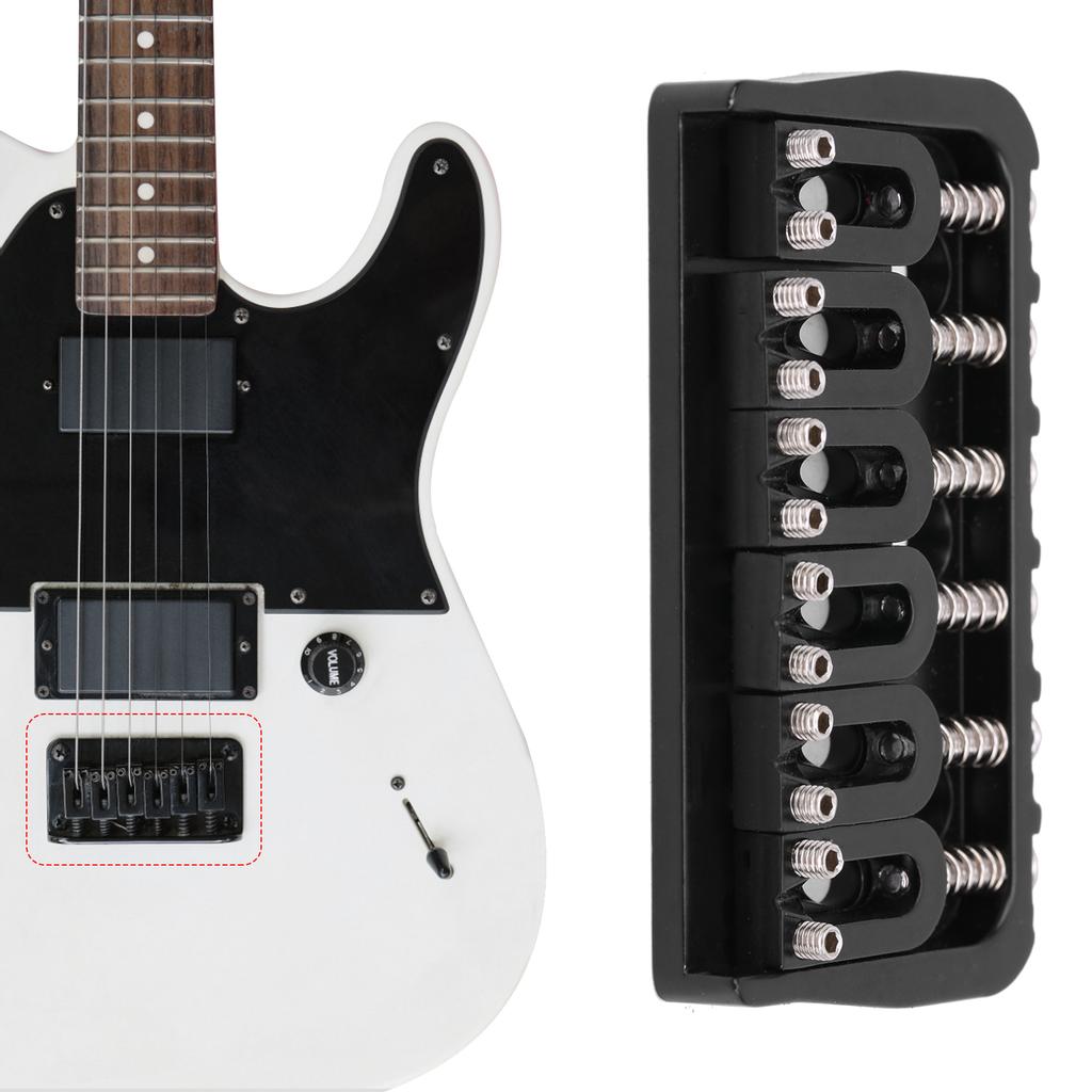 Electric Guitar Bridge 6 Strings GA890 Fixed Metal for Guitarist Musical Accessory Black