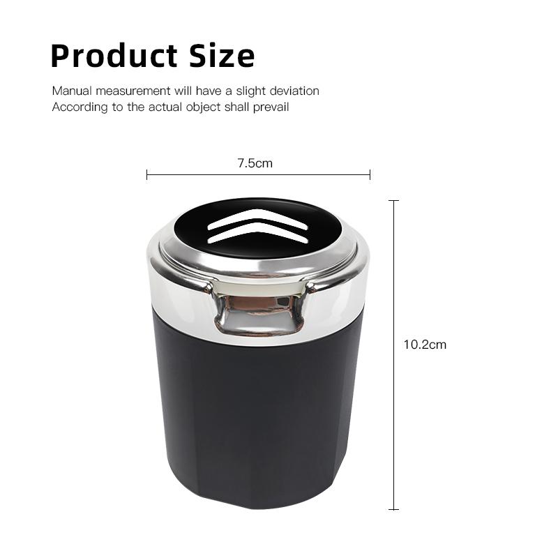 Car Interior Ashtray LED Light Portable Smoke Ashes Holder For Citroen C3 C5 Aircross C5X C4 Cactus Picasso e-C3 e-C4 C1 C6 C2