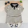 2Pcs/Set Boys Polo Shirts+Shorts Clothes Stripe Sets Summer Child Casual T-shirts Shorts Sports Suit For Baby Tracksuits Kids Outfits Set