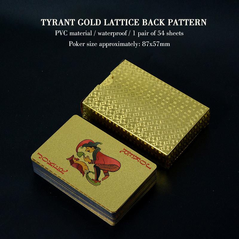 Игральные карты из 100% ПВХ, пластиковые карты для покера, водонепроницаемая покерная игра в техасский холдем, блэкджек, дропшиппинг, золотая карточная настольная игра
