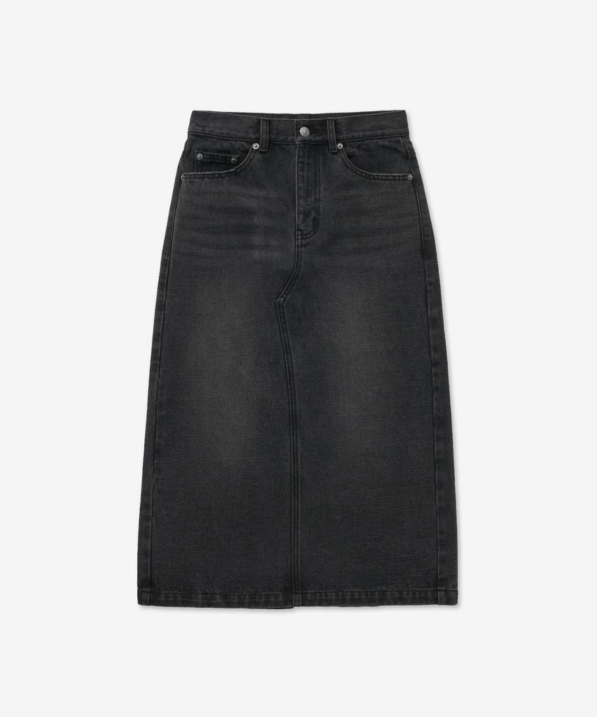 Yale Denim Long Skirt_Charcoal