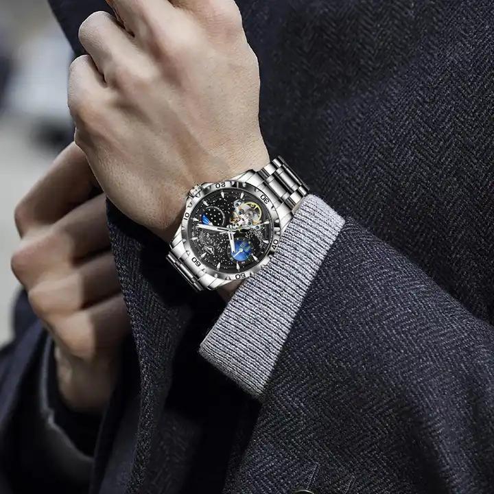 Ailang 8063 Автоматические Механические Часы 2023 Горячая Распродажа Мужские Роскошные Галактика Многофункциональные Резиновый Ремешок Хороший Материал