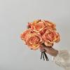 6 Pcs/Bunch DIY Fake Roses Simulation Flower  Home Dining Table Desktop Decoration Photography Prop