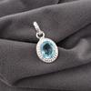 Подвеска с драгоценным камнем Голубой Топаз, Великолепное украшение ручной работы, Ювелирное изделие из стерлингового серебра 925 пробы, Повседневная подвеска для свадебного подарка