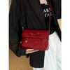 Fashion Patent Leather Flap Shoulder Bags Classic Red Versatile Bow Small Square Pack Women Casual Crossbody Bag