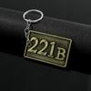 Movie Sherlock Metal Keychain Sherlock House Number 221B Nameplate Pendant Key Chain for Women Men Keyring Jewelry