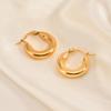 18K Gold Stainless Steel Hoop Earrings: Non-Fading, Stylish, European & American Design