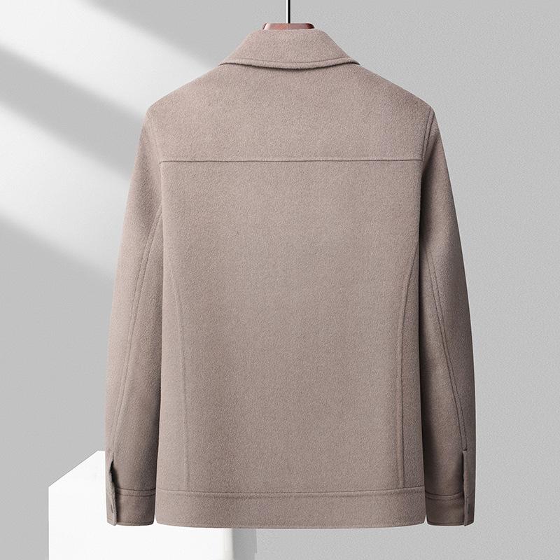 Осенне-зимняя куртка Burnt Flower Craft из 100% шерсти с двухсторонним нейлоном, короткое пальто, мужское утепленное пальто для людей среднего и пожилого возраста