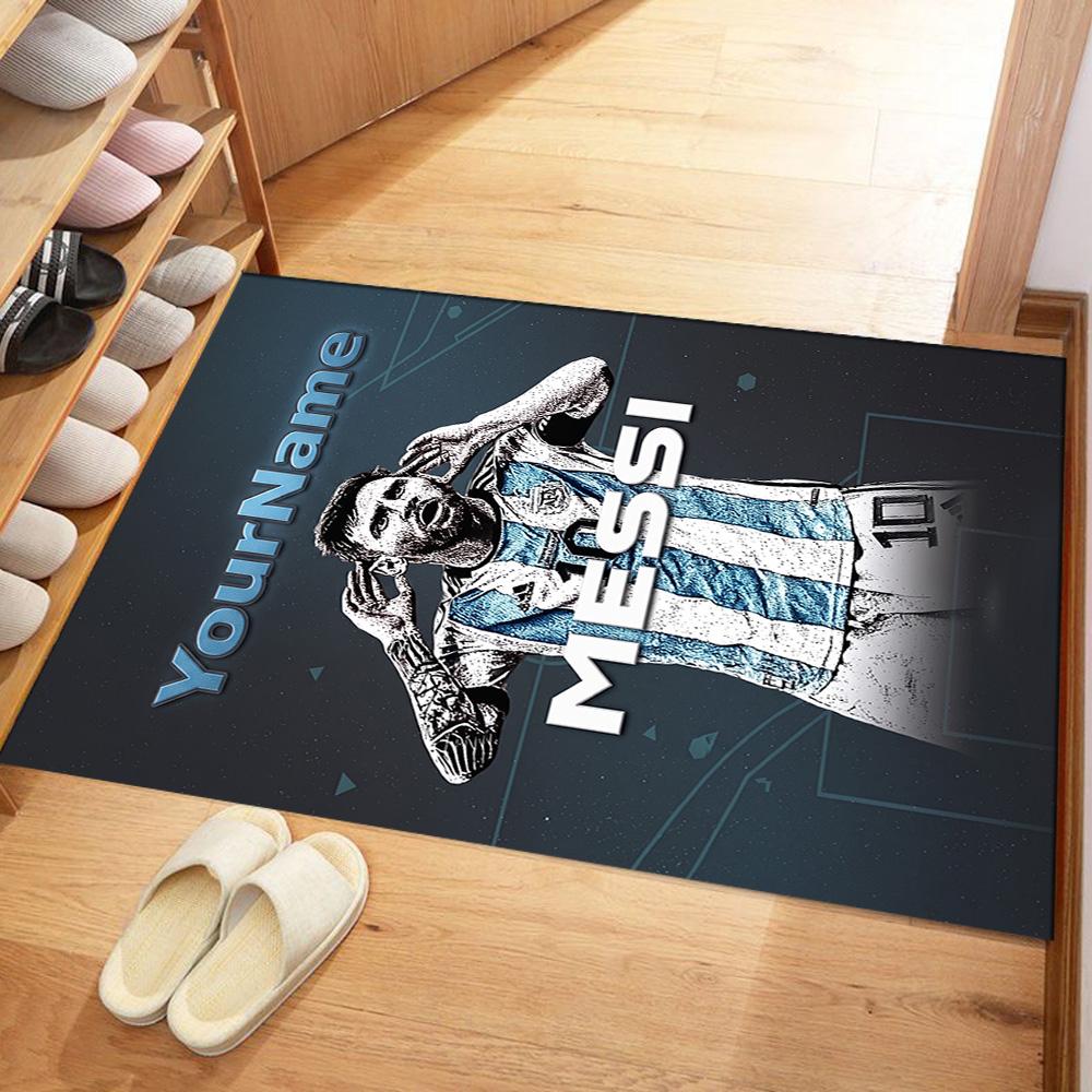 Messi 347 Customize Your Name Floor Mat Perfect for Dining Room Hallway Kitchen Balcony Anti-slip Rug Office home decor