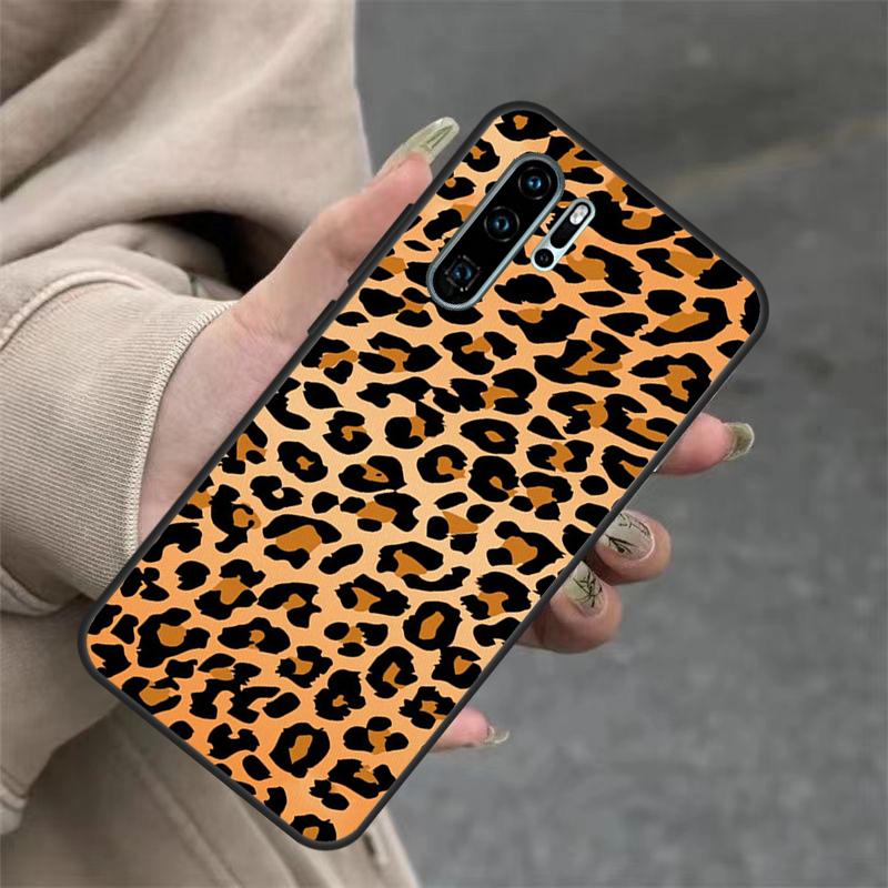 Черный Леопардовый Принт Гепарда Для Huawei Nova 11i 8i 7i 3i Nova 9 10 SE 5T Y60 Y70 Y90 Y91 Y61 P20 P30 P40 Lite Pro Чехол