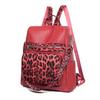 Ретро модный женский рюкзак большой емкости двухцветный леопардовый принт рюкзак