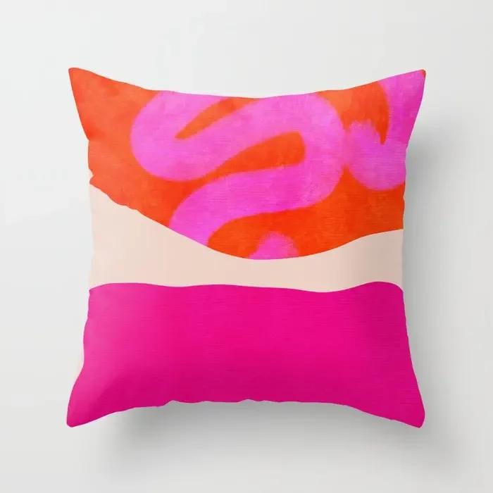 Наволочка для украшения дома, чехол для дивана, скандинавская гостиная, абстрактное розовое сердце