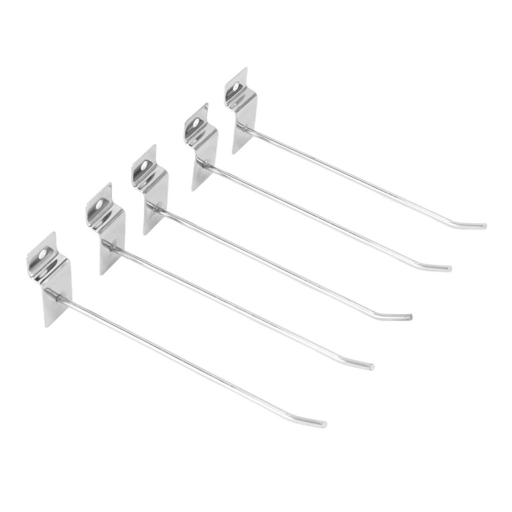 50pcs Slatwall Hooks Slot Plate Hook Slotted Plate Single Wire Hooks for Retail Display 15cm 3.3mm