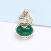 Blucome New Jewelry All-match Hollow Gourd Brooch Fulu Inlaid Hetian Jasper Women Pins Accessories