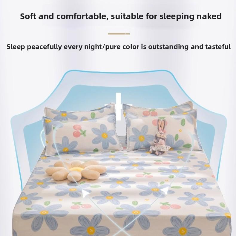 Простыня на резинке Не линяющая Не скатывающаяся Цельная простыня Нескользящая Разные размеры Постельное белье Покрывало-протектор