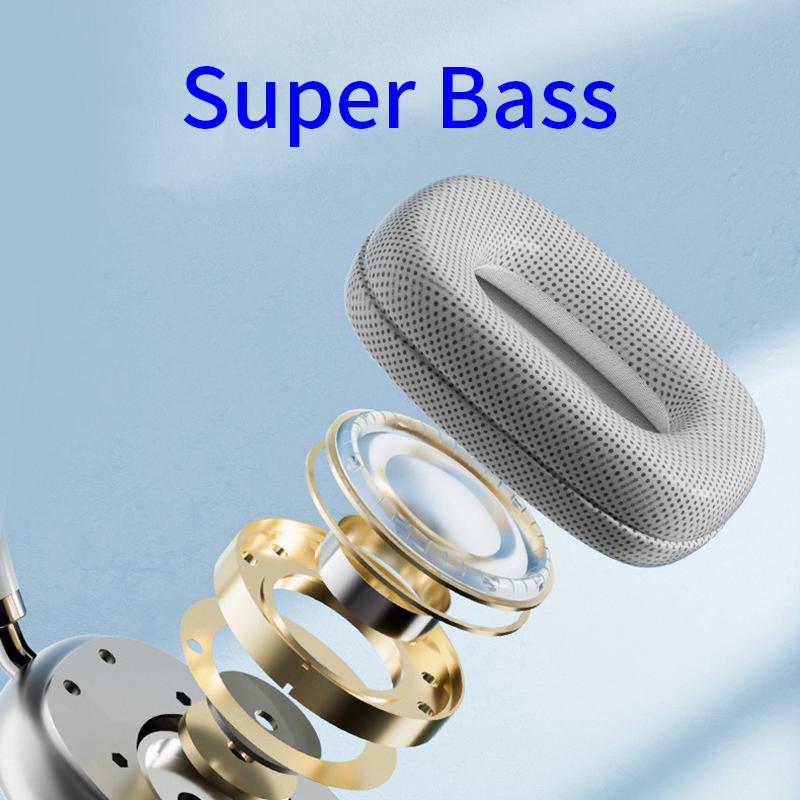 Pffee Super Bass Wireless Headphones Bluetooth 5.0 Headsets Support TF Card Noise Cancellation