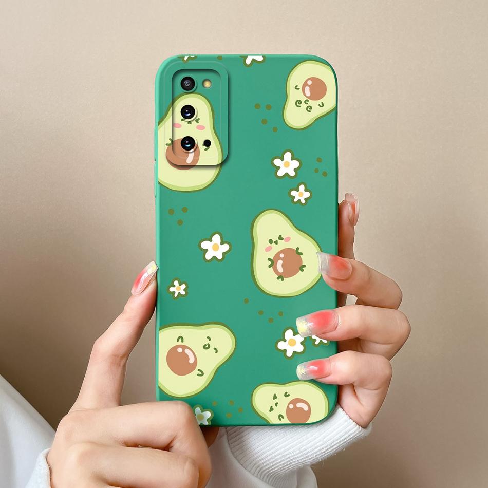 Case For Samsung Galaxy S20 FE Plus Ultra Cute Soft Liquid Silicone Full Protection Bumper For Samsung S 20 GalaxyS20 Coque Gift