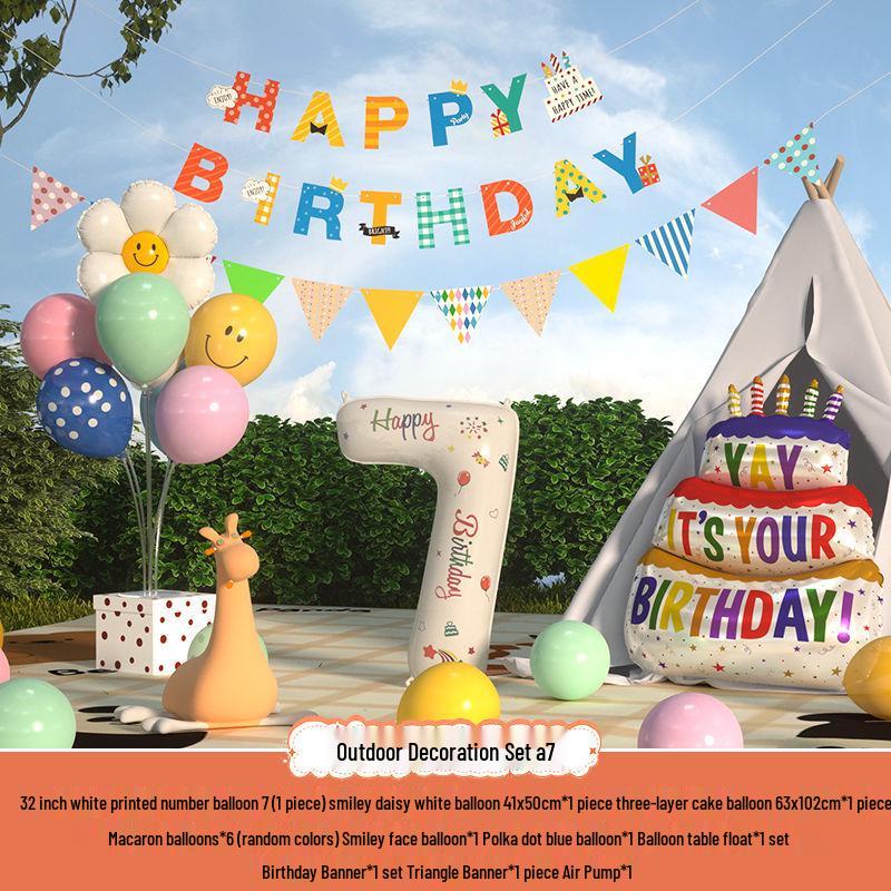 Сяохуншу Первый день рождения Кемпинг Вечеринка Шары и Баннер для Детей