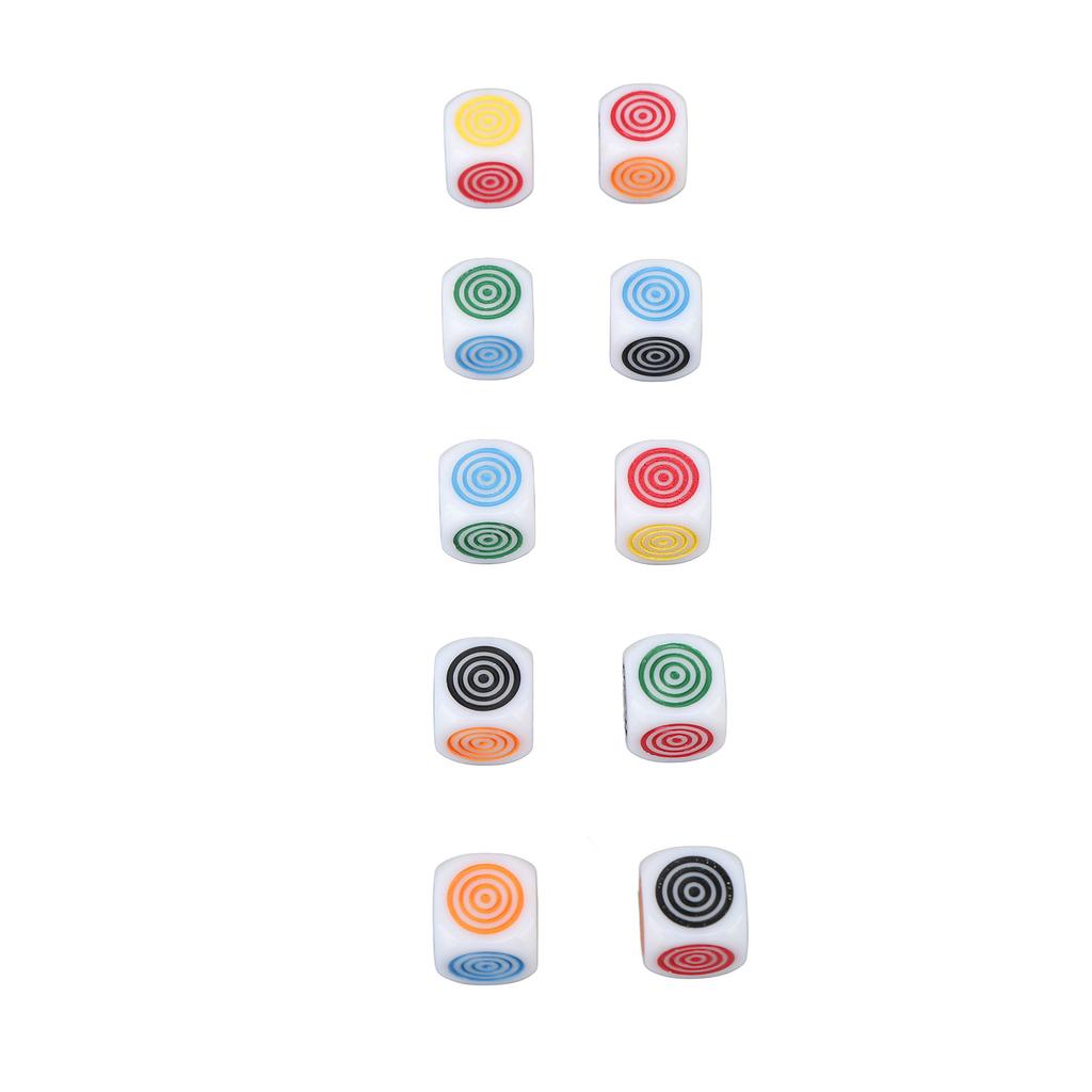 10PCS 6 Sided Game Dice Lightweight Strong Impact Resistance White Plastic Game Dice for Board