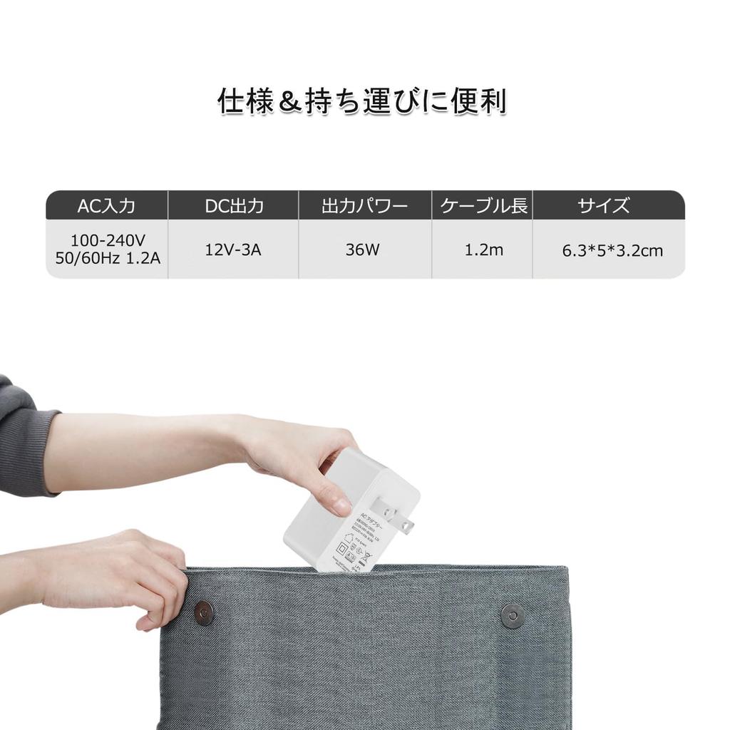 Универсальный адаптер переменного тока DC12V 3A Макс 36W Адаптер питания Выходной штекер Совместим со светодиодной лентой, камерой видеонаблюдения, роутером, ЖК-монитором Сертифицированный продукт PSE